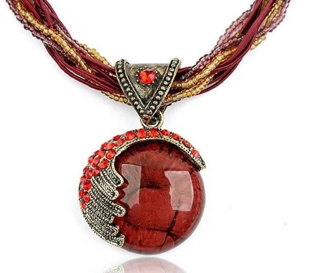 Boho Beaded Woven Necklace